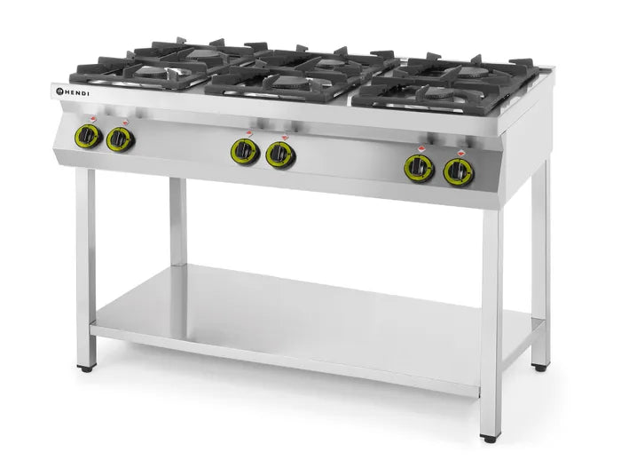 Cucina a Gas 6 Fuochi con Struttura Aperta – HENDI Professionale