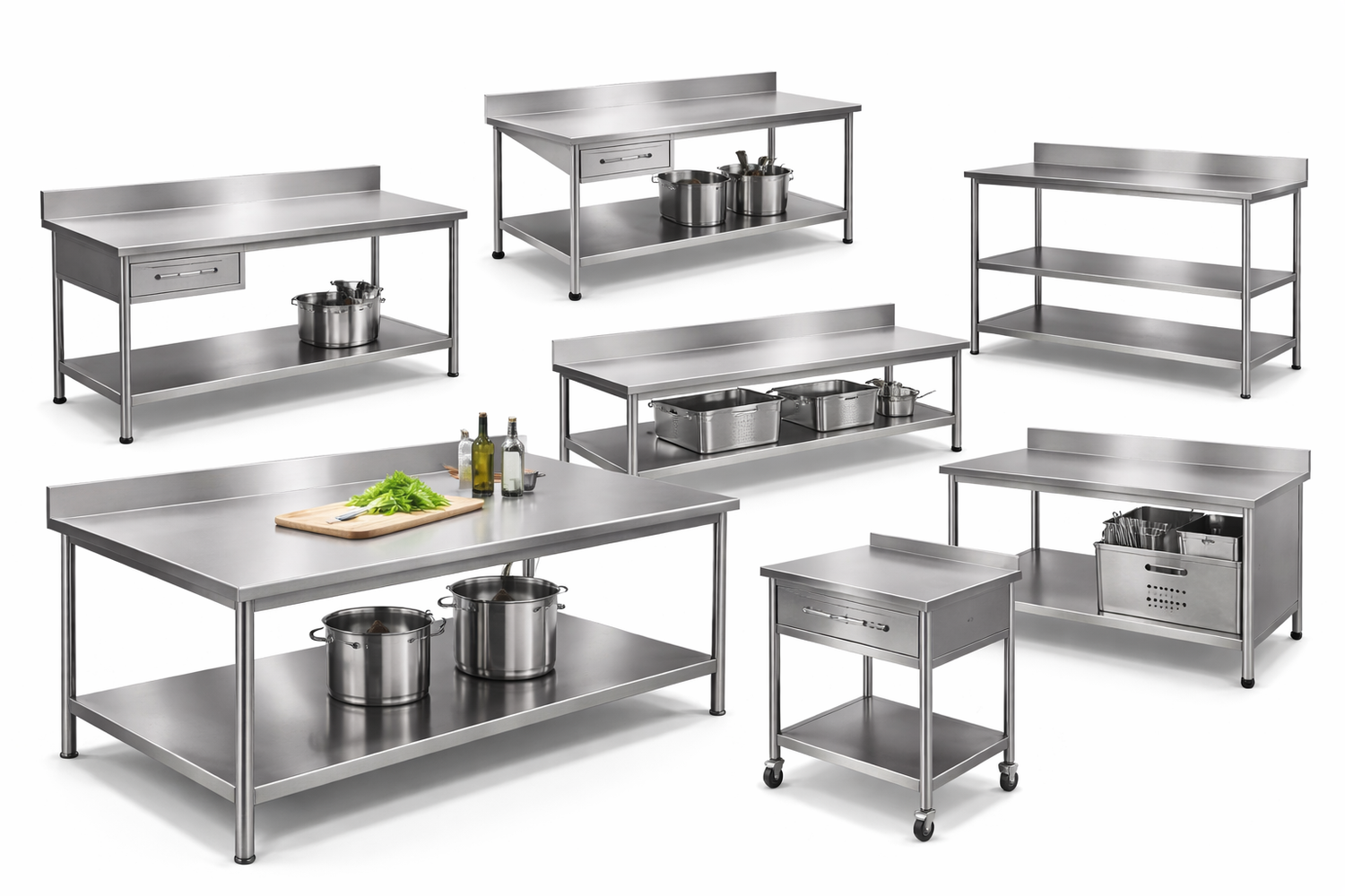 Tavoli Inox Professionali con Alzatina