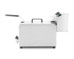 Friggitrice Profonda XL 10L 6600W 400V HENDI Profi Line con Rubinetto di Scarico