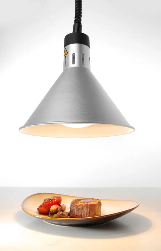 Lampada Termica Conica Regolabile HENDI Argento 250W