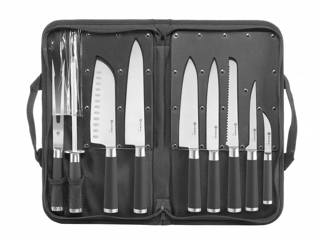 Set coltelli professionali in acciaio inox 3Cr13 completo di custodia