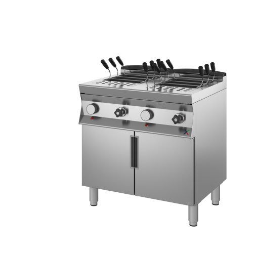 Cuocipasta Elettrico Professionale Doppia Vasca 40+40 Litri Armadiato 9CCPE2