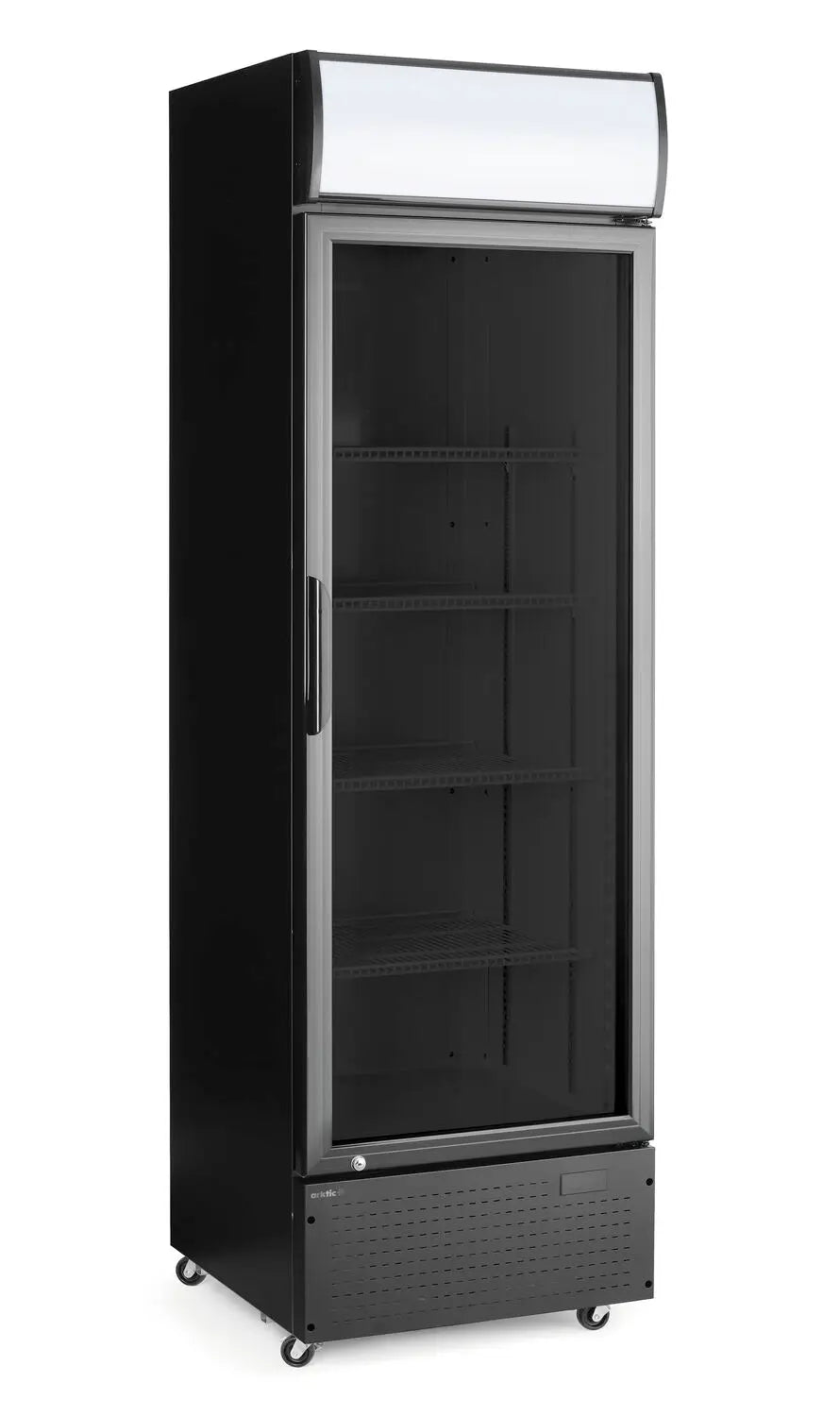 Frigorifero retrobanco Arktic nero con porta autochiudente in vetro doppio pannello