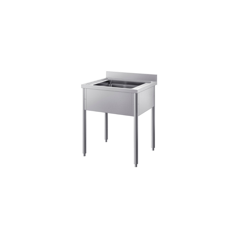 Lavatoio Professionale in Acciaio Inox AISI 304 con Basamento su Gambe in Tubo Tondo – Profondità 700 mm